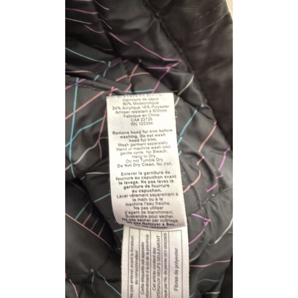 TNA Aritzia Parka Jacket Griffith Black Women M Sherpa Hood Slim Fit Mid-Length - Picture 11 of 16